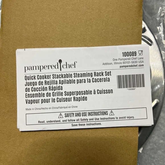 Pampered Chef Quick Cook Stackable Steaming Rack Set 100089 Stainless Steel - Picture 3 of 4